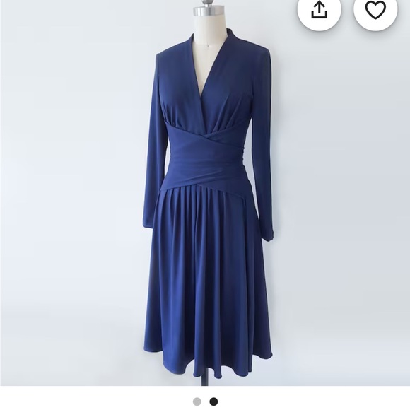 zepherra Dresses & Skirts - Zepherra Blue wrap knit dress Kate Middleton Engagement Dress jersey Knit Dress